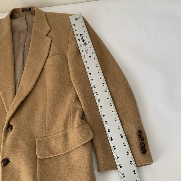 Stafford Wool Camel Hair Sport Coat Blazer Jacket Men 41R Tan Academia Regency - Picture 10 of 13